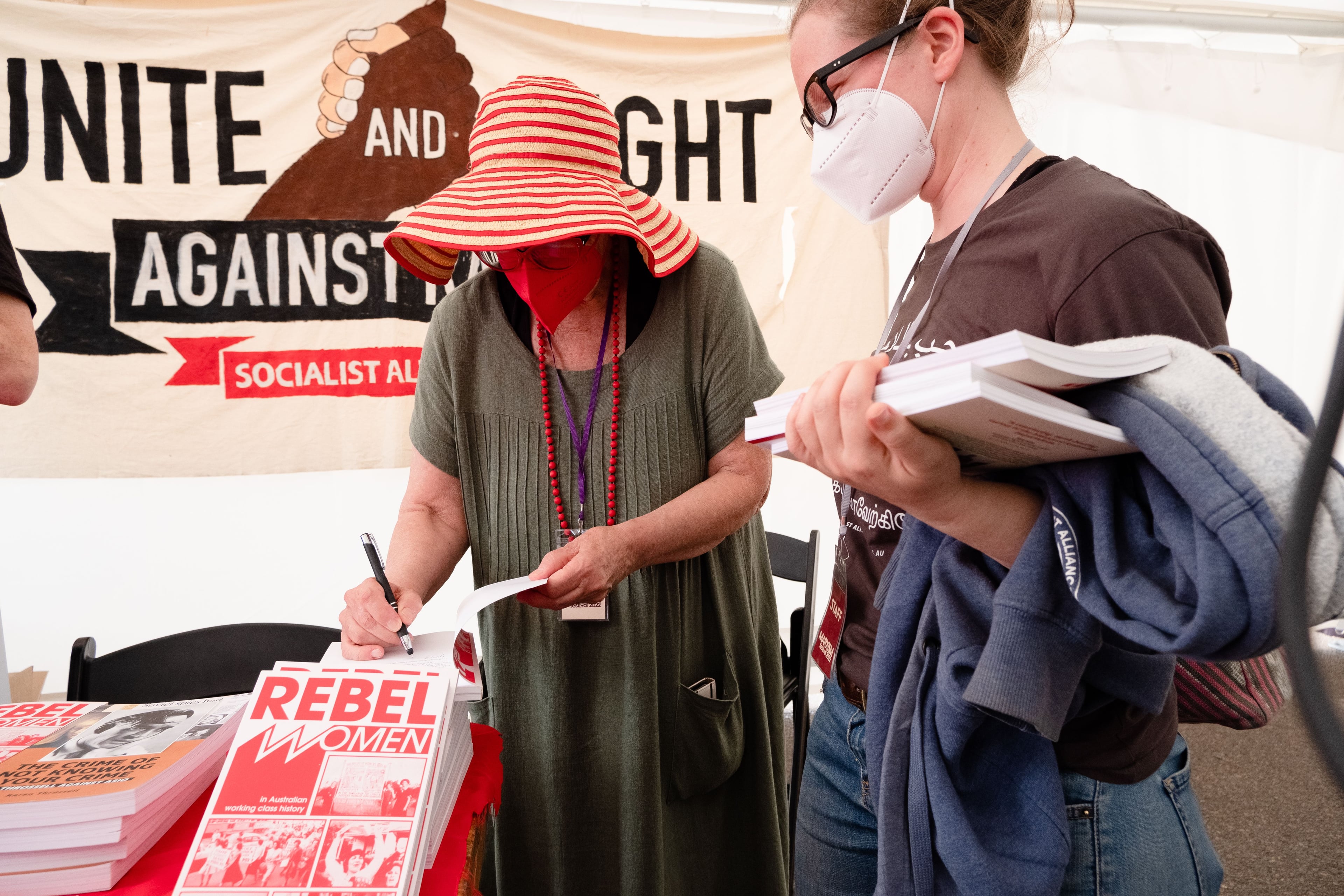 Book signing by co-editor Sandra Bloodworth